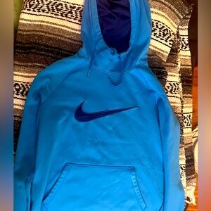 Nike blue funnel neck hoodie. Size small. Lots of life left!